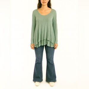 We The Free Size Medium Oversized Blue Thermal Top.